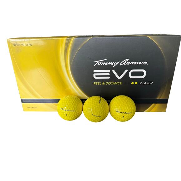 Tommy Armour EVO Golf Balls 18 Count 2 Layer‎ Optic Yellow - Picture 3 of 4